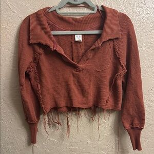 We The Free Burnt Orange Knit Sweater
